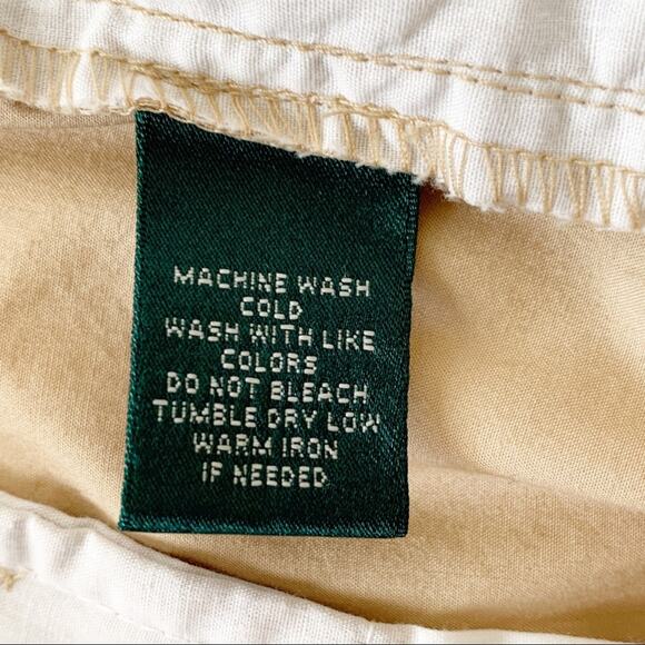 Lauren Ralph Lauren Sport Pants Tan Button Roll Cuff Cotton Cargo Pants Size 14 - Picture 10 of 15